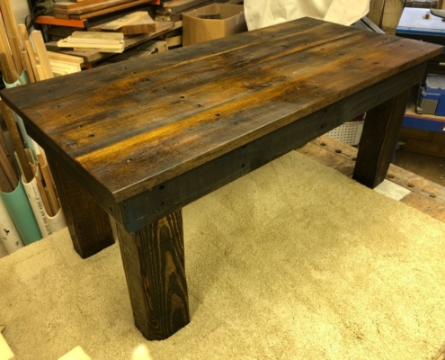 a wooden table