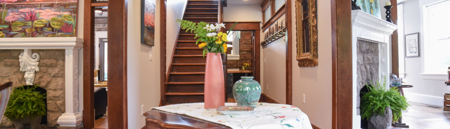 the main staircase of the Stone House