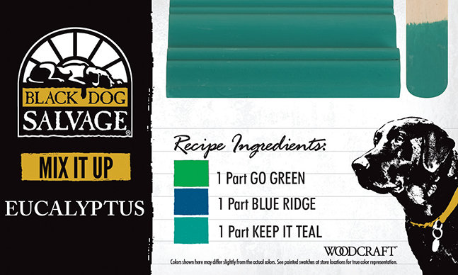 "Eucalyptus" is made from 1 Part "Go Green," 1 Part "Blue Ridge," and 1 Part "Keep It Teal"