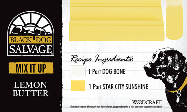 "Lemon Butter" is made from 1 Part "Dog Bone" and 1 Part "Star City Sunshine"