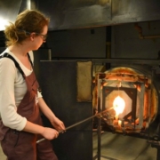 Grac Whiteside blows glass