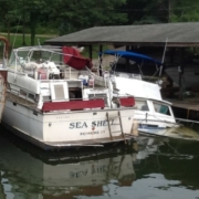 a boat at Lakeside marina