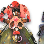 a jockey on a horse created by Ned Moulton