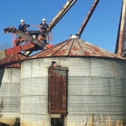 large metal silos