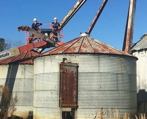 large metal silos