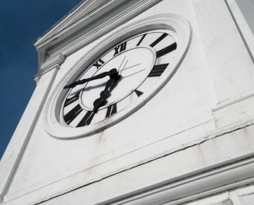 a clock at Trenton Central High School