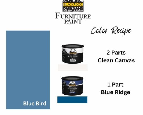 Blue Bird Color Recipe = 2 Parts Clean Canvas + 1 Part Blue Ridge