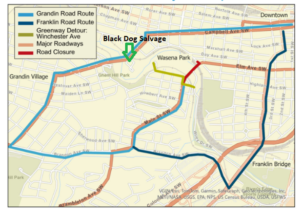 Wasena Bridge Detour